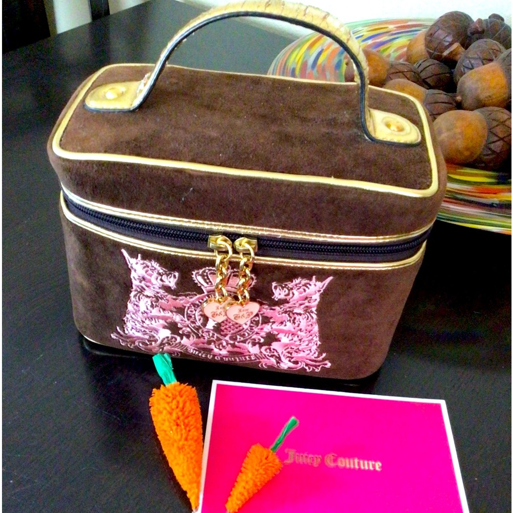 Y2K Juicy couture velour train case EUC Brown & Pink